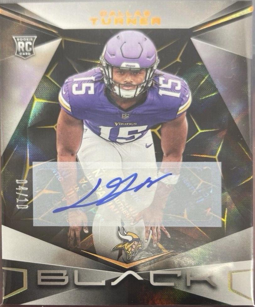 Dallas Turner #123 Football Cards 2024 Panini Black Rookies Autograph