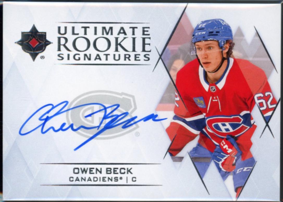 Owen Beck #URS-OB Hockey Cards 2023 Upper Deck Ultimate Collection Rookie Signature