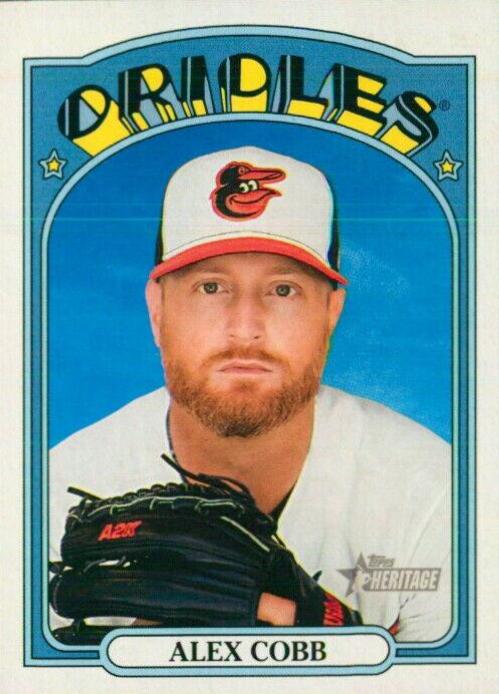 Alex Cobb #378 Baseball Cards 2021 Topps Heritage