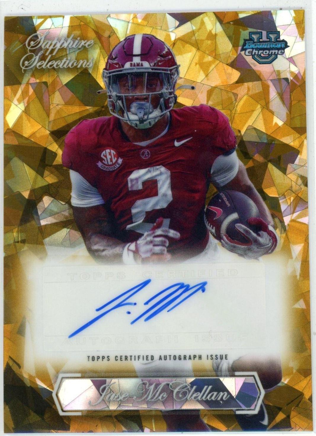 Jase McClellan #SG-JMC Football Cards 2023 Bowman Chrome University Sapphire Selections Autographs