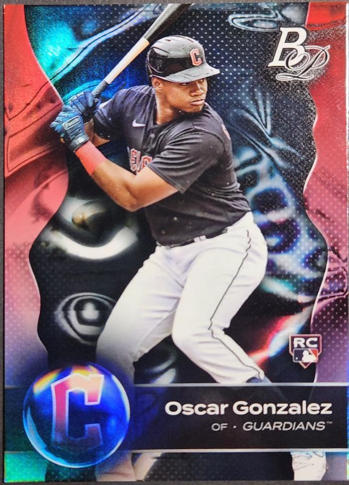 Oscar Gonzalez #15 Baseball Cards 2023 Bowman Platinum