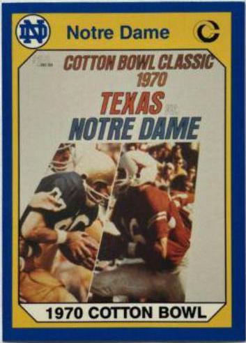 1970 Cotton Bowl #81 Football Cards 1990 Notre Dame Collegiate Collection