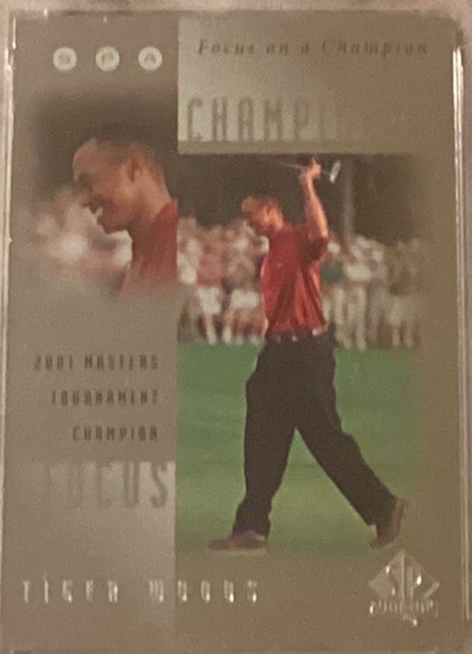 Tiger Woods #FC1 Golf Cards 2001 SP Authentic Focus of a Champion