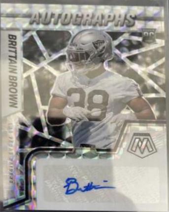 Brittain Brown #RAM-BB Football Cards 2022 Panini Mosaic Rookie Autographs