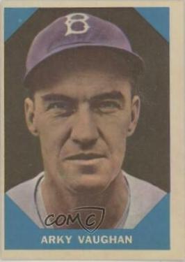 Arky Vaughan #11 Baseball Cards 1960 Fleer