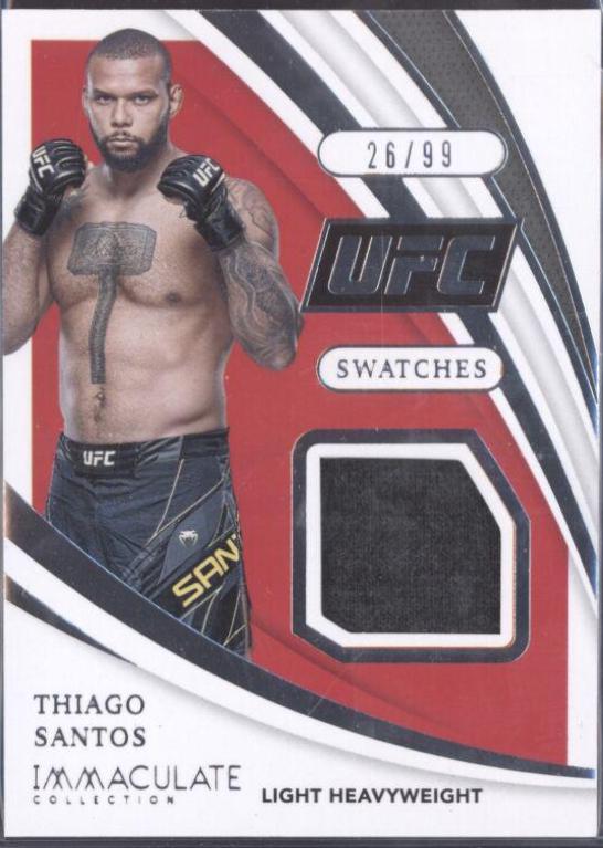 Thiago Santos #S-TST Ufc Cards 2021 Panini Immaculate UFC Swatches