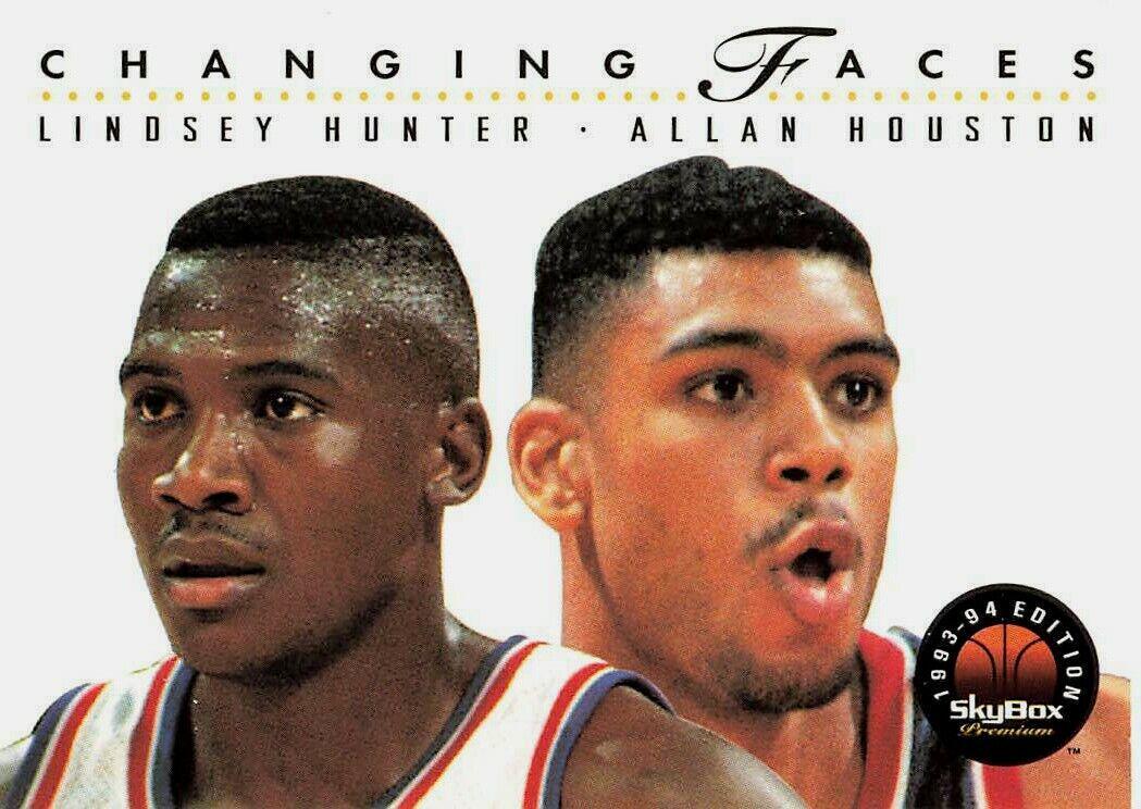 Changing Faces Lindsey Hunter & Allan Houston #299 Basketball Cards 1993 Skybox Premium