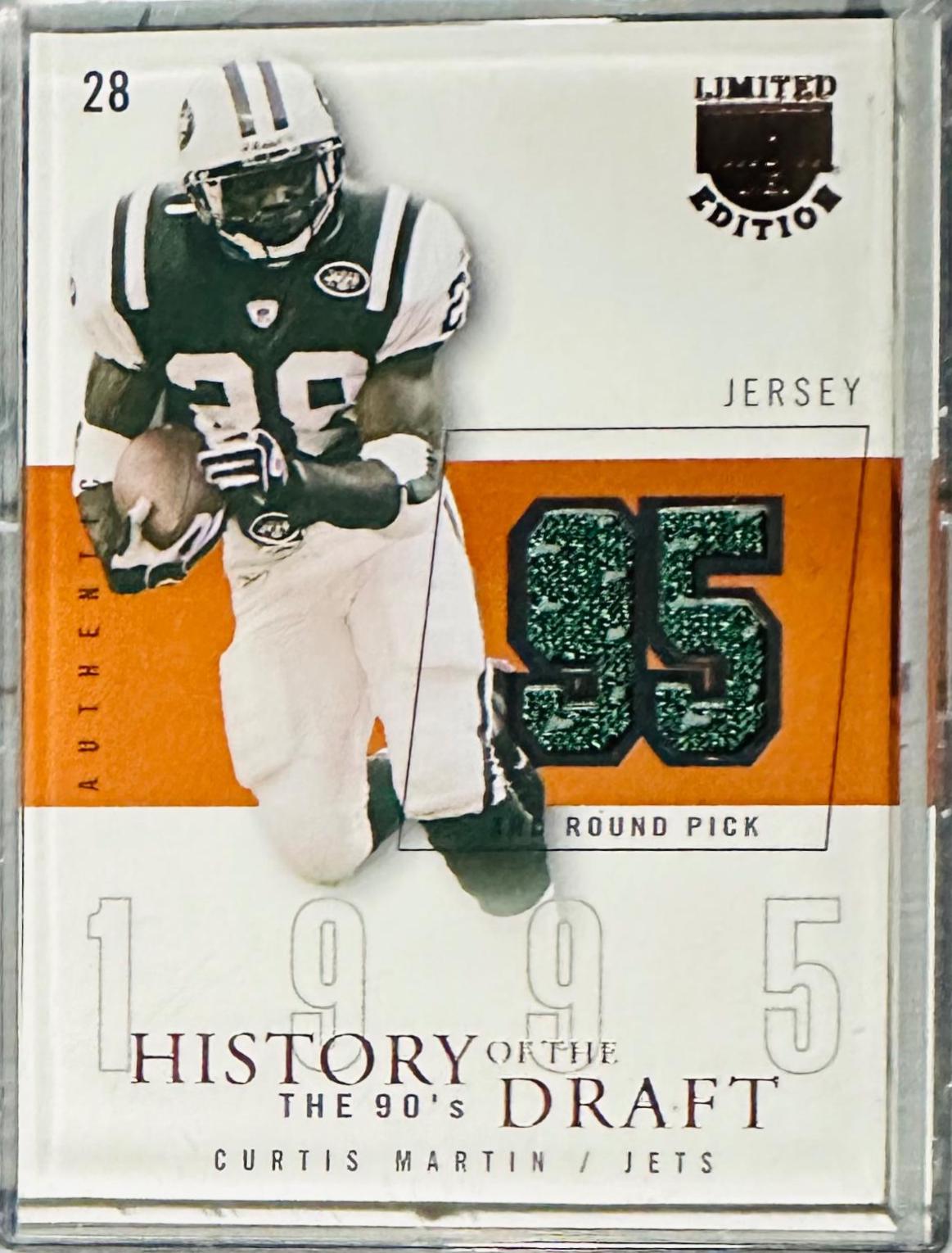Curtis Martin #HD-CM Football Cards 2003 SkyBox LE History of the Draft Jerseys