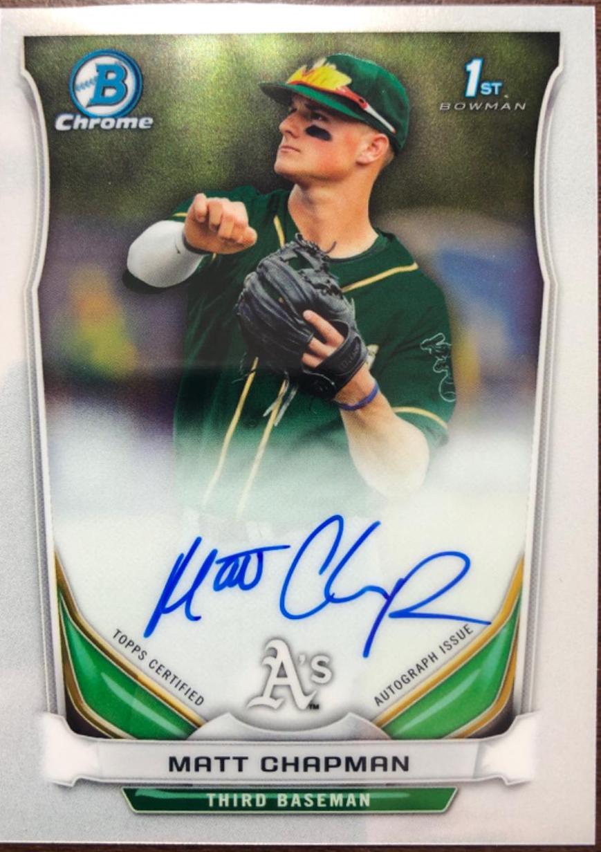 Matt Chapman #BCA-MCH Baseball Cards 2014 Bowman Draft Picks Autograph