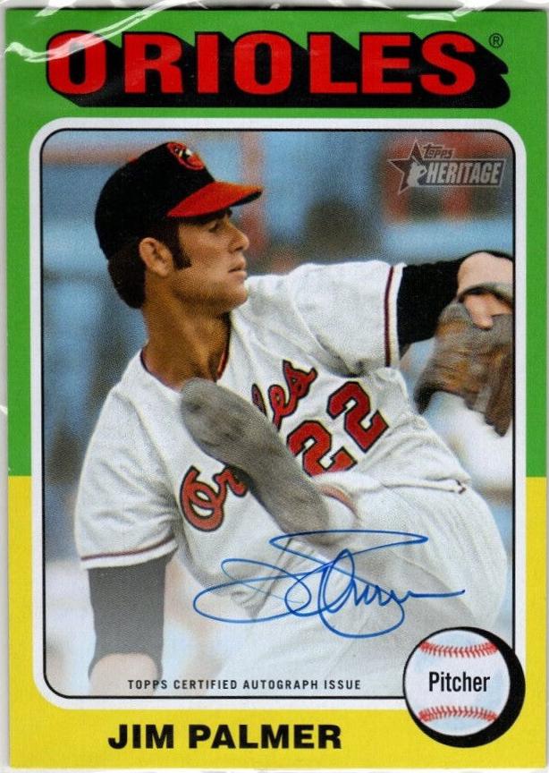 Jim Palmer #OBAV-JP Baseball Cards 2024 Topps Heritage Oversized 1975 Box Loader Autograph