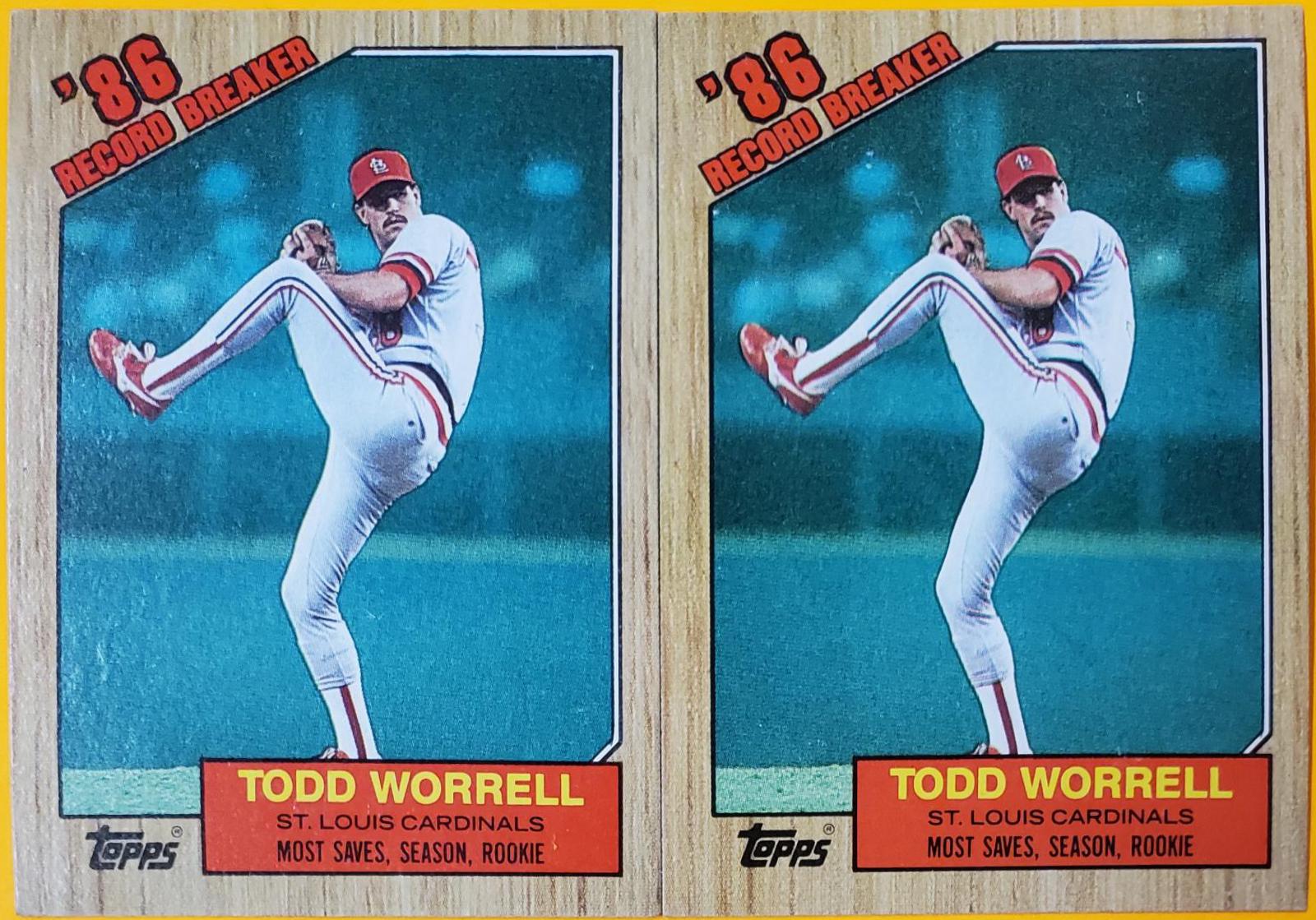 Todd Worrell #7 Baseball Cards 1987 Topps Tiffany