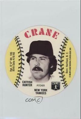 Catfish Hunter Baseball Cards 1976 Crane Potato Chips Discs
