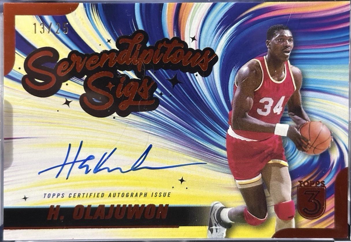 Hakeem Olajuwon #SS-HO Basketball Cards 2023 Topps Three Rookie Serendipitous Sigs