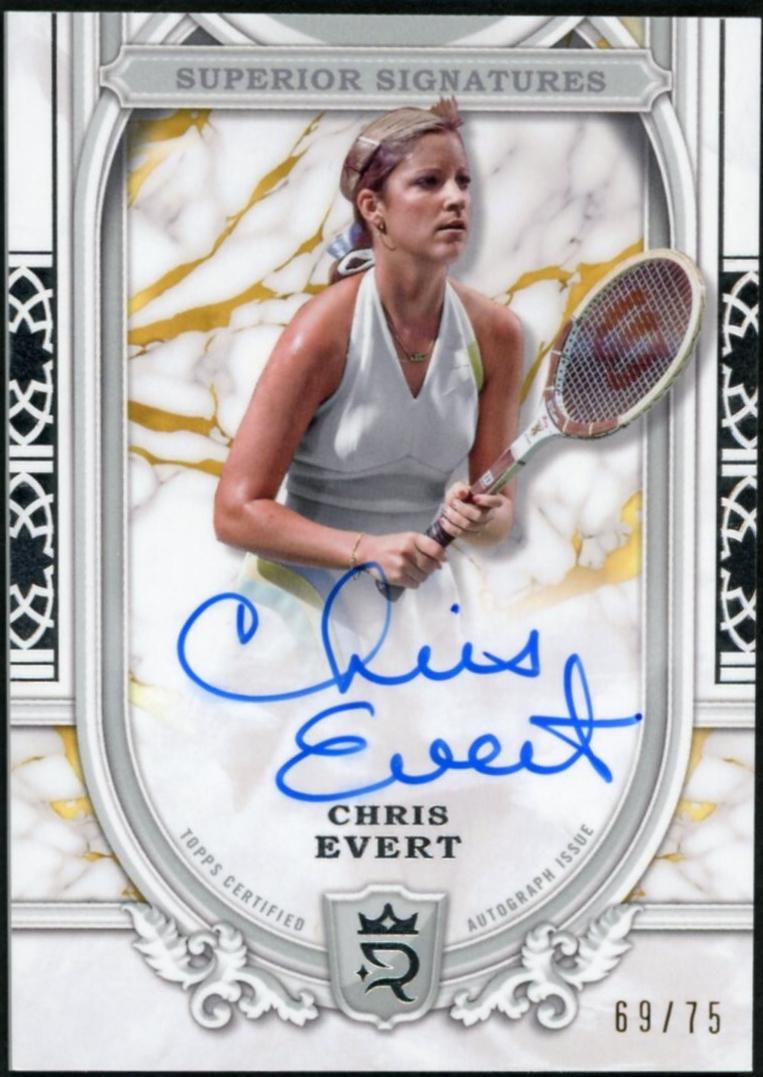 Chris Evert #SS-CET Tennis Cards 2024 Topps Royalty Superior Signature