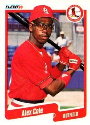 Alex Cole #244 Baseball Cards 1990 Fleer