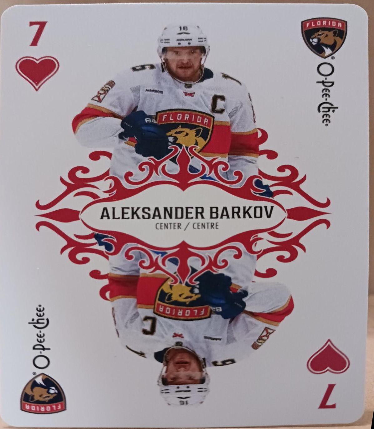 Aleksander Barkov #7-HEARTS Hockey Cards 2023 O-Pee-Chee Playing Cards