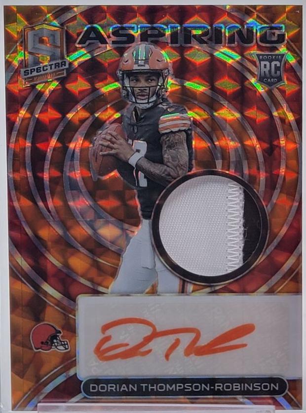 Dorian Thompson-Robinson #32 Football Cards 2023 Panini Spectra Rookie Autograph Neon Orange