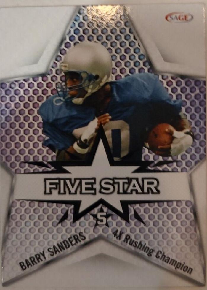 Barry Sanders #FS-3 Football Cards 2024 Sage HIT Five Star