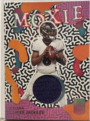 Lamar Jackson #MO-24 Football Cards 2022 Panini Donruss Elite Moxie