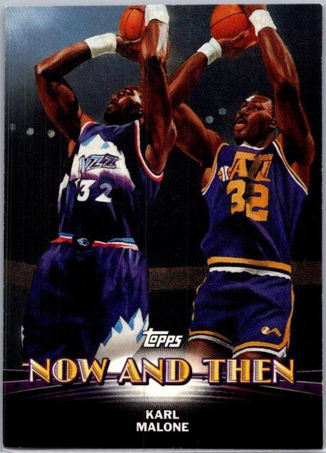 Karl Malone #TC13 Basketball Cards 2000 Topps Chrome Now and Then
