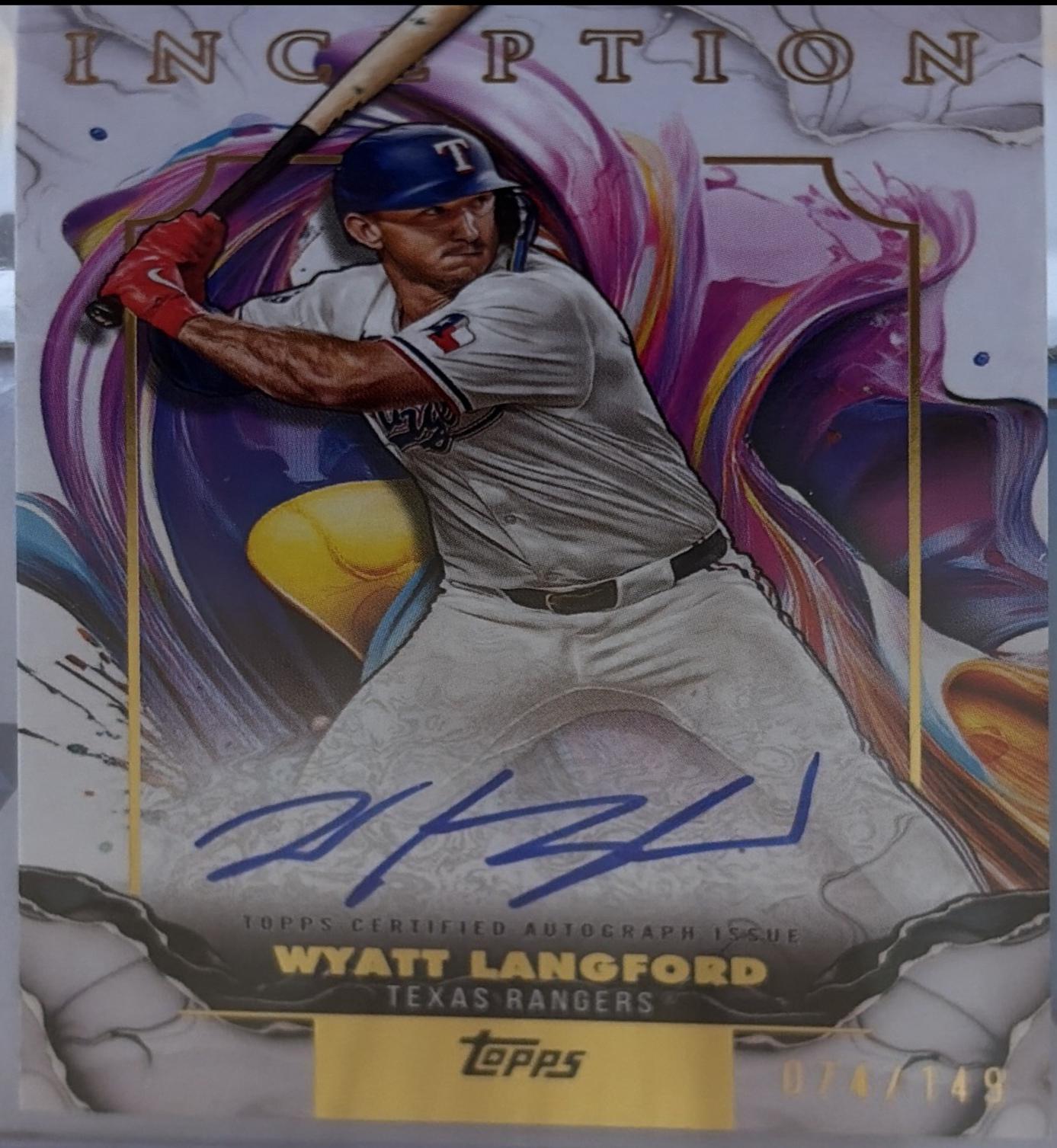Wyatt Langford #RESA-WL 2025 Topps Inception Rookies And Emerging Stars Autograph Baseball