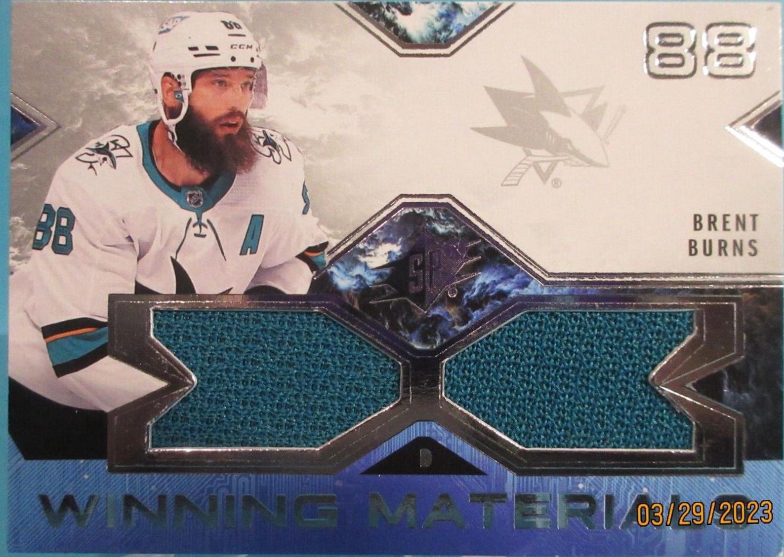 Brent Burns #J-BB Hockey Cards 2021 SPx Jersey