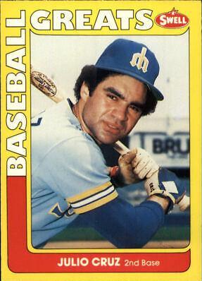 Julio Cruz #21 Baseball Cards 1991 Swell Greats