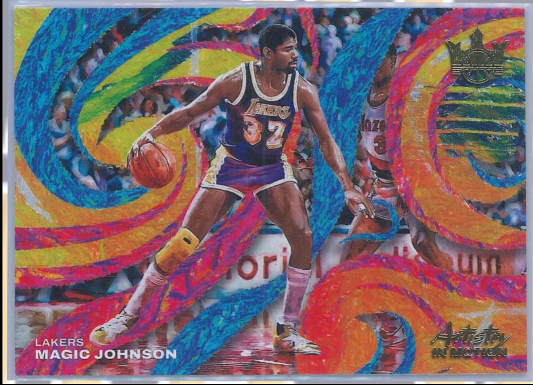 Magic Johnson #5 Basketball Cards 2022 Panini Court Kings Artistry in Motion