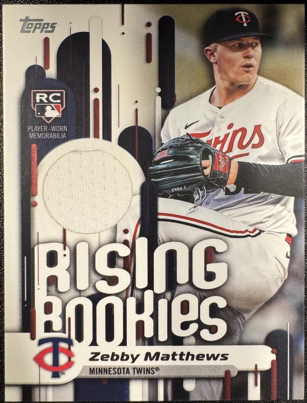 Zebby Matthews #RRR-ZM 2025 Topps Update Rising Rookie Relics Baseball