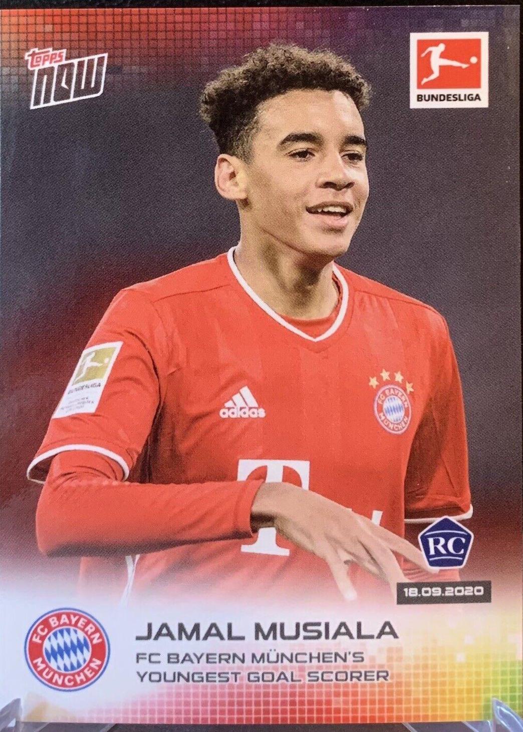 Jamal Musiala #6 Soccer Cards 2020 Topps Now Bundesliga