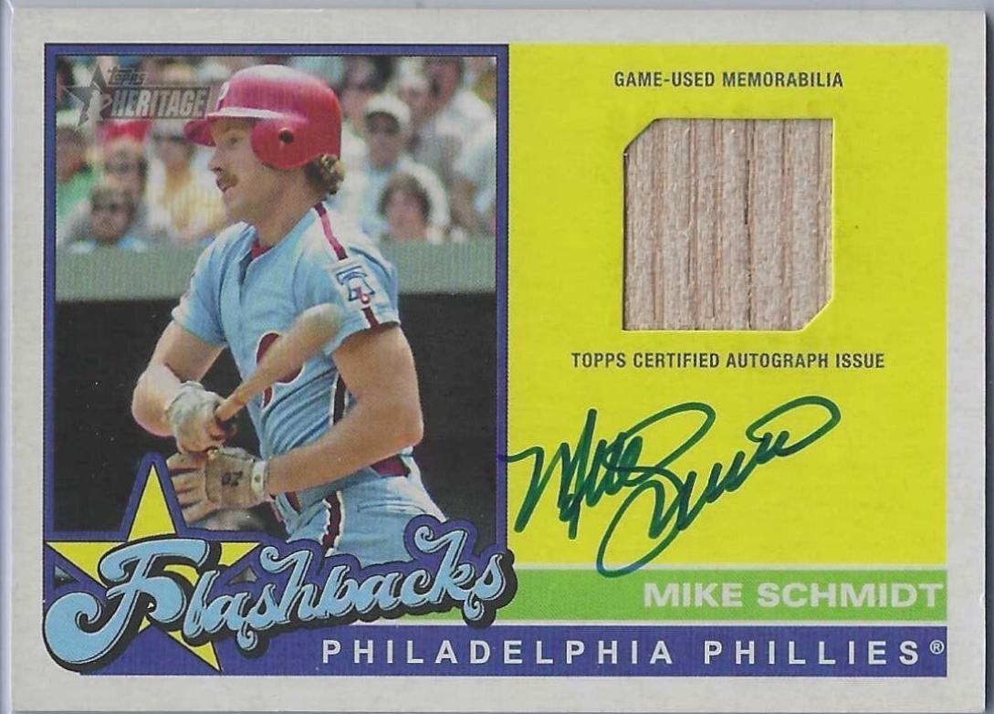 Mike Schmidt #FAR-MS Baseball Cards 2025 Topps Heritage Flashbacks Autographed Relic