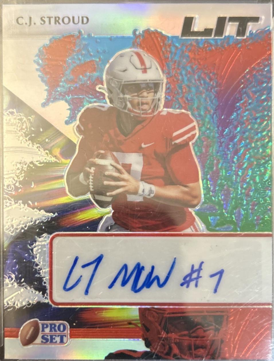 C. J. Stroud #L-CJS Football Cards 2022 Pro Set Metal Lit Autographs