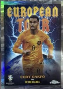Cody Gakpo #ET-8 Soccer Cards 2024 Topps Chrome UEFA Euro Tour