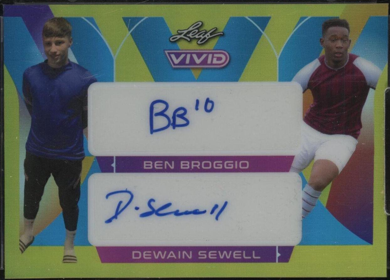 Ben Broggio , Dewain Sewell #DA-12 Soccer Cards 2022 Leaf Vivid Dual Autographs