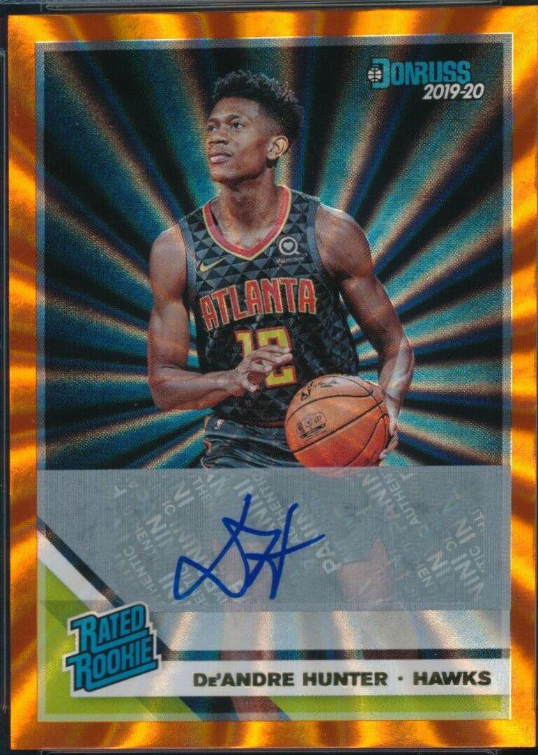 DE'Andre Hunter [Signature Orange Laser] #204 Prices | 2019 Panini