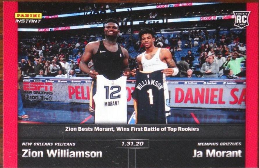 JA Morant, Zion Williamson #83 Basketball Cards 2019 Panini Instant