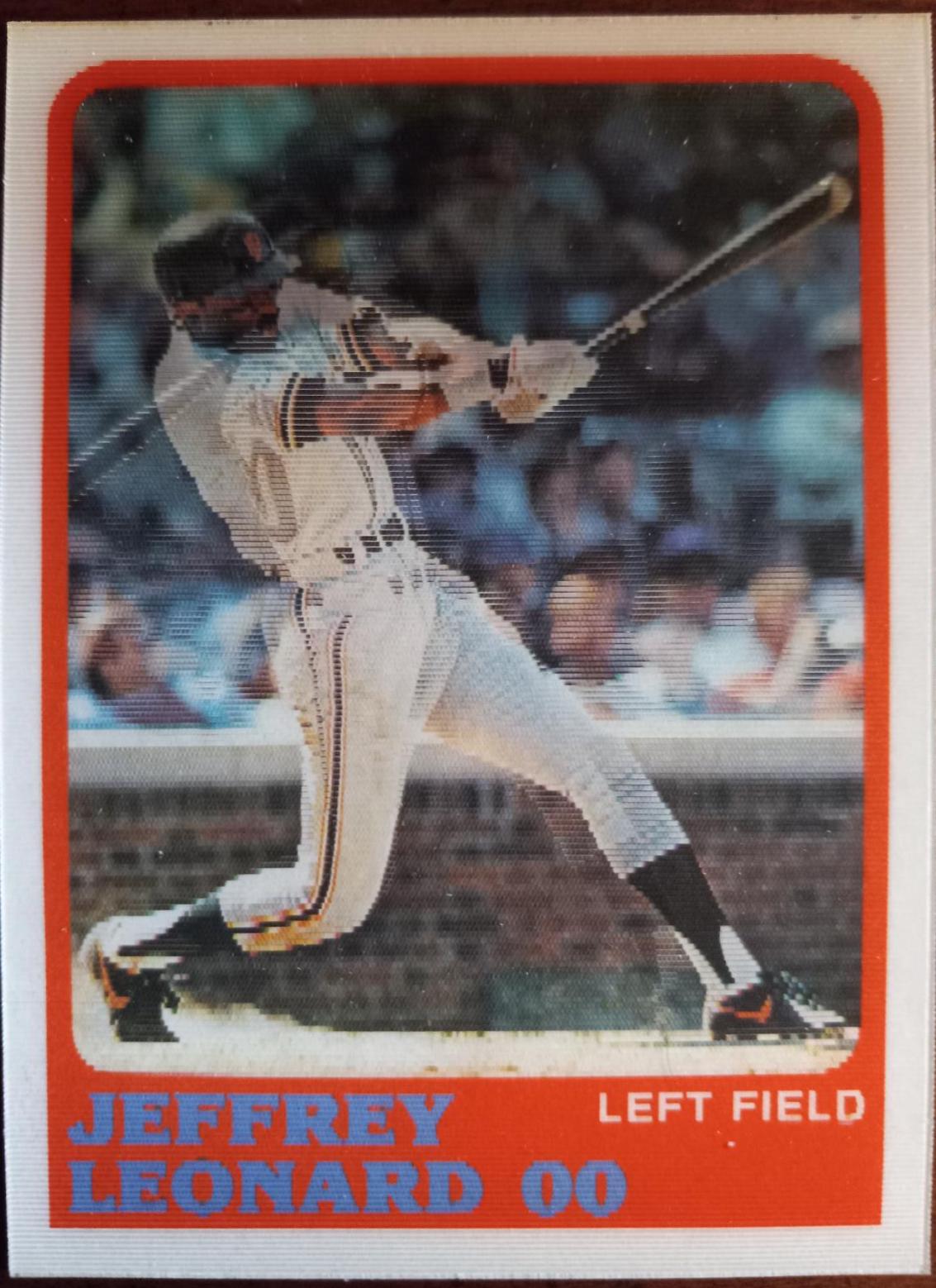 Jeffrey Leonard #82 Baseball Cards 1987 Sportflics