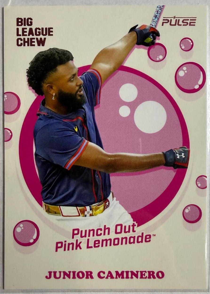 Junior Caminero #POP-46 2026 Pulse X Big League Chew Grand Slam Grape Baseball