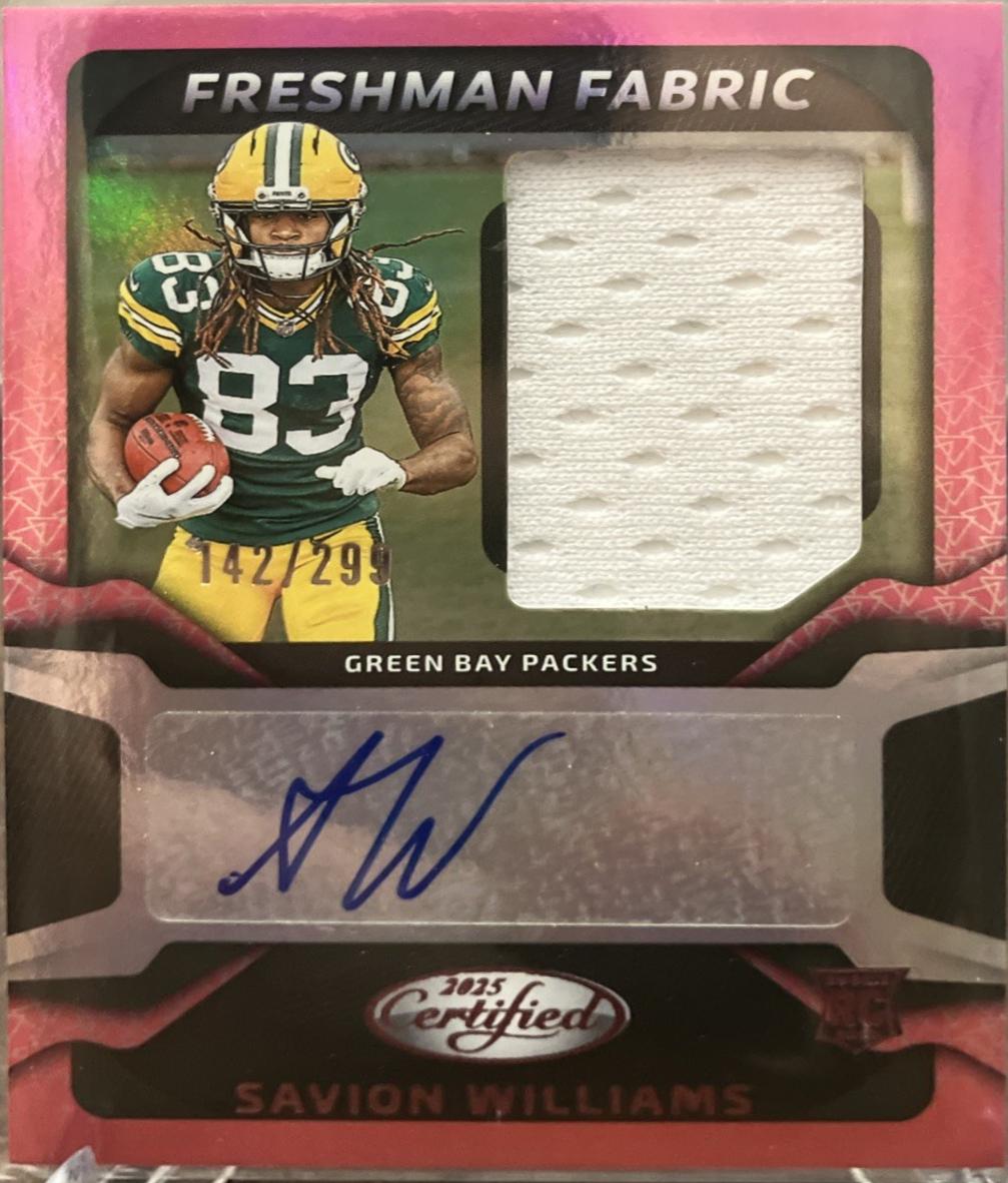 Savion Williams #26 2025 Panini Origins Football Rookie Jumbo Jersey Autographs