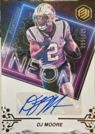 DJ Moore #NS-DJM Football Cards 2022 Panini Elements Neon Signs Autographs