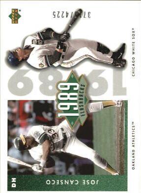Jose Canseco #F12 Baseball Cards 2002 UD Authentics 1989 Flashbacks