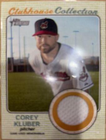 Corey Kluber #CKL Baseball Cards 2017 Topps Heritage Clubhouse Collection Relics