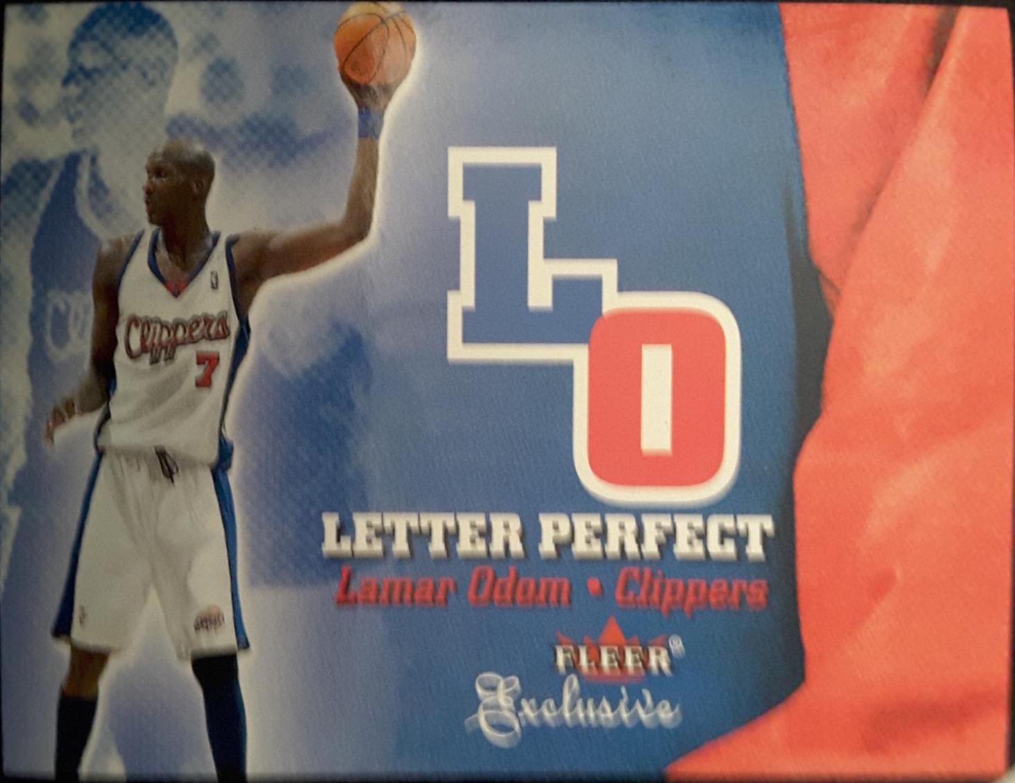 Lamar Odom #LP10 Basketball Cards 2001 Fleer Exclusive Letter Perfect