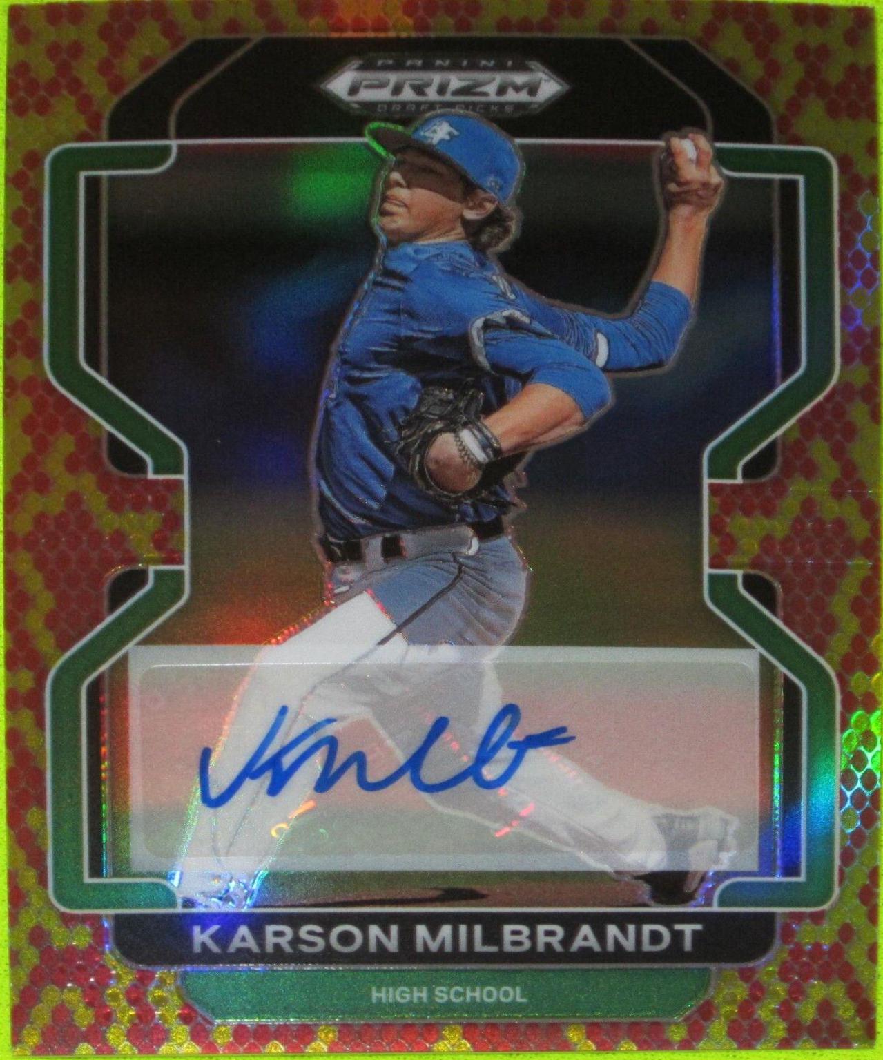 Karson Milbrandt [Snake Skin Autograph] #PDP85 Prices | 2022 Panini ...