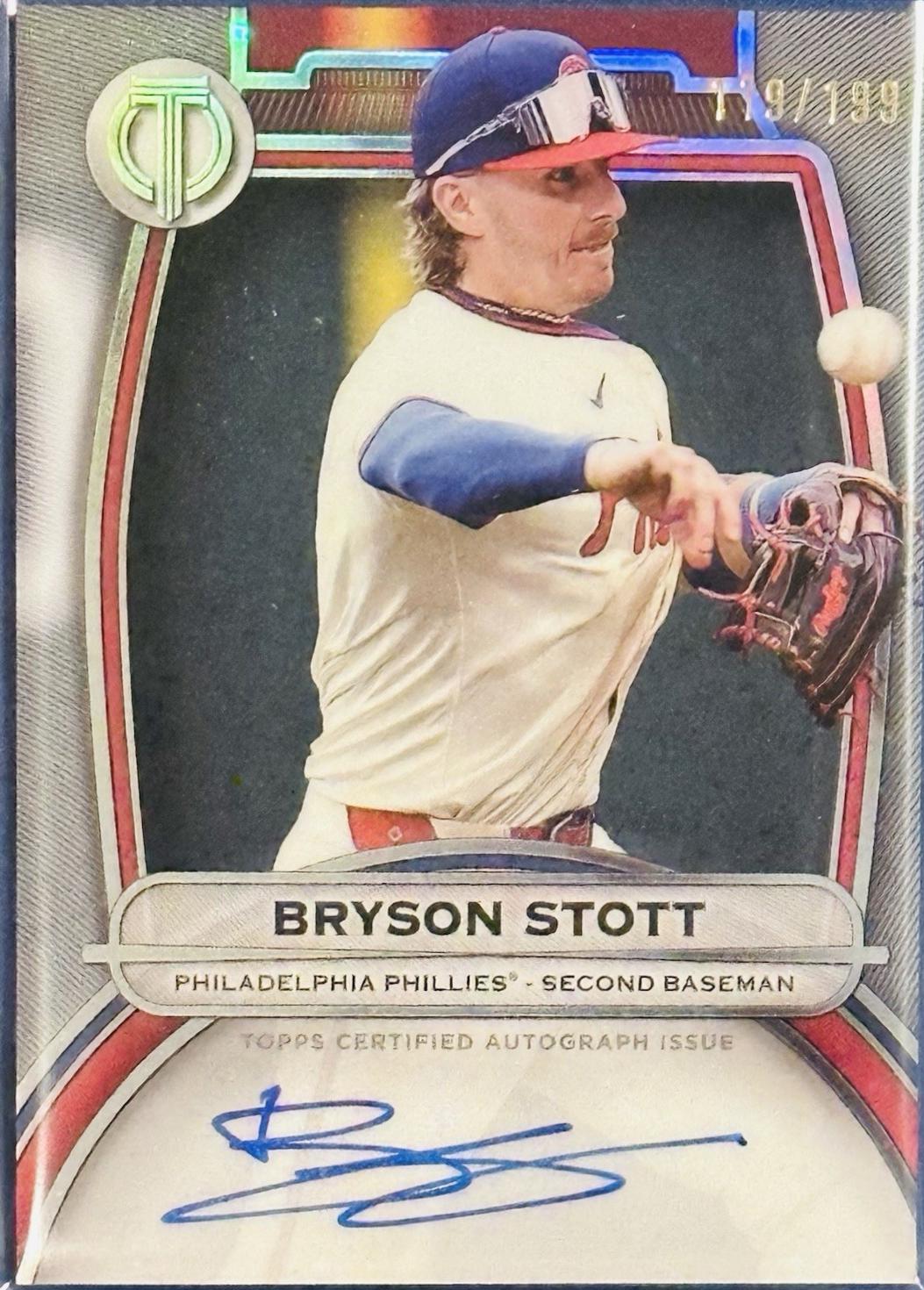Bryson Stott #TA-BS Baseball Cards 2025 Topps Tribute Autograph