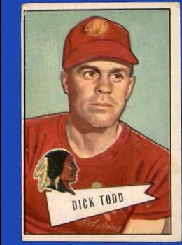 Dick Todd #43 Football Cards 1952 Bowman Large