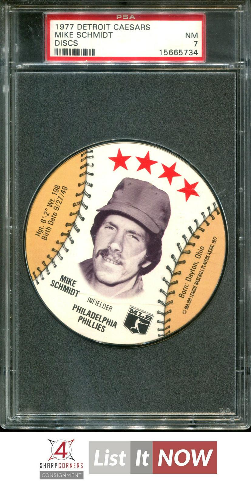 Mike Schmidt Baseball Cards 1977 Detroit Caesars Discs