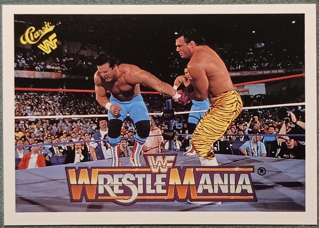 Brutus 'The Barber' Beefcake, British Bulldogs #8 Wrestling Cards 1990 Classic WWF The History of Wrestlemania
