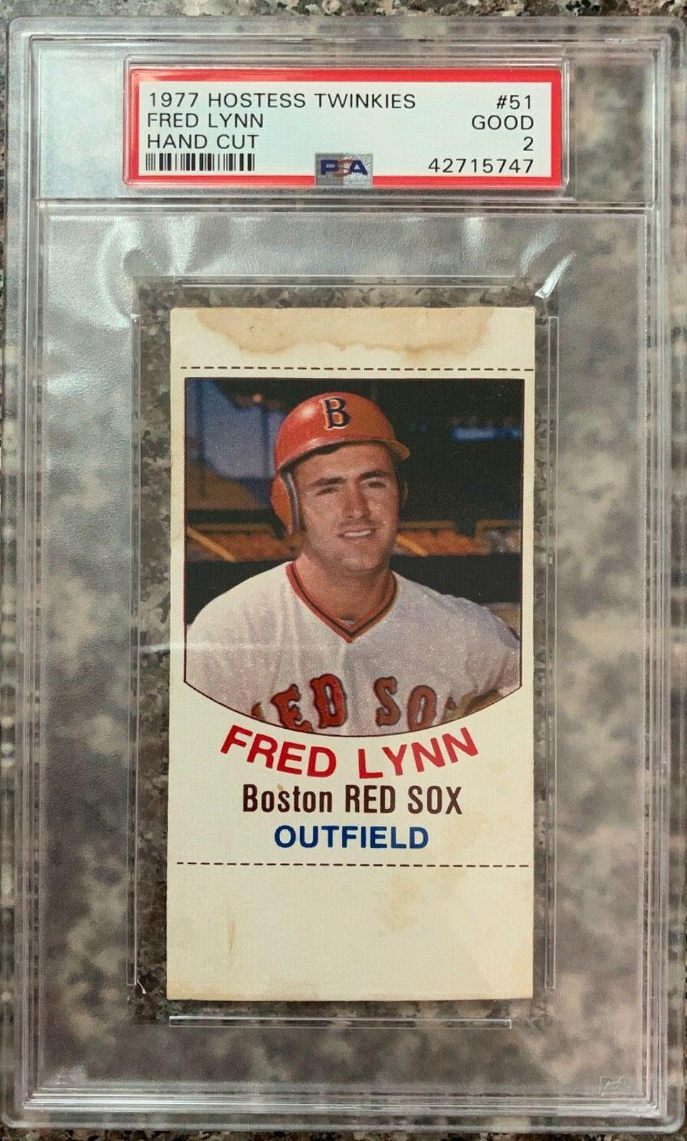 Fred Lynn #51 Baseball Cards 1977 Hostess Twinkies Hand Cut