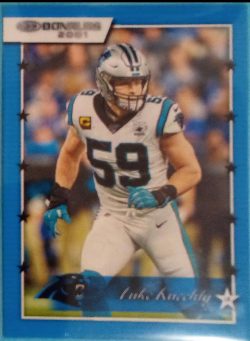 Luke Kuechly #1-3 Football Cards 2021 Panini Clearly Donruss Retro 2001